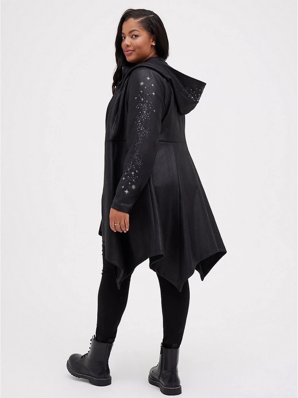 Torrid Harry Potter Deathly Hallows Embroidered Handkerchief Cloak Coat 4X